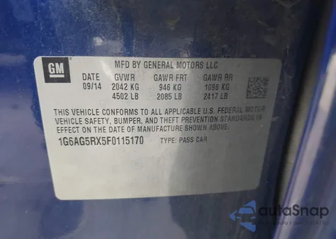 2015 Cadillac Ats Standard z USA, uszkodzony, nr VIN 1G6AG5RX5F0115170